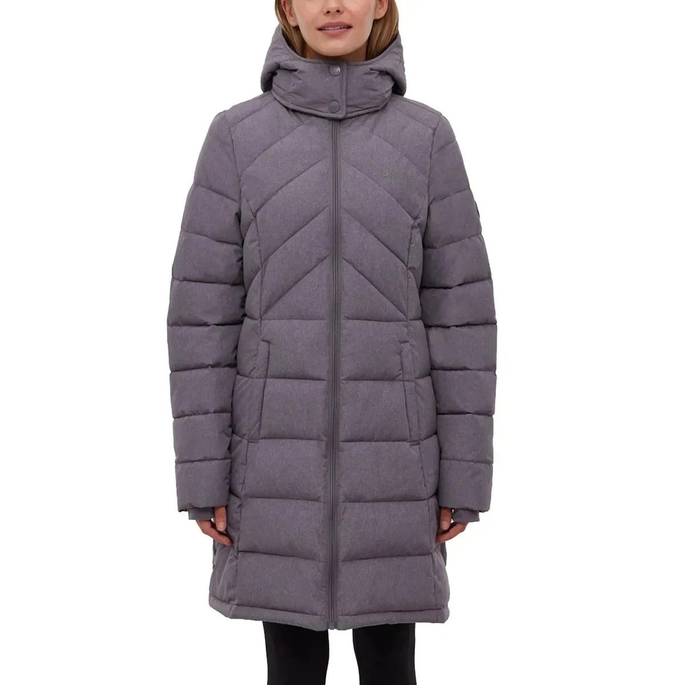 Bench Women's Hooded Long Puffer Coat Jacket, Gray, Size: Small